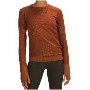 Lululemon Rest Less Pullover Grid Warp Date Brown Desert size 6 S M base shirt